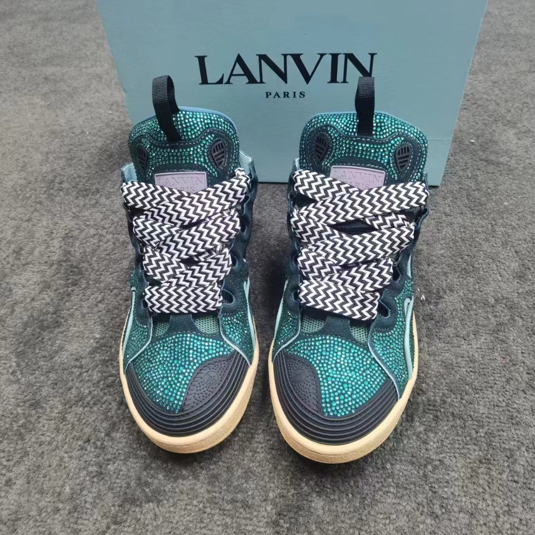 Lanvin Curb Lace-Up Sneakers - EUR FASHION