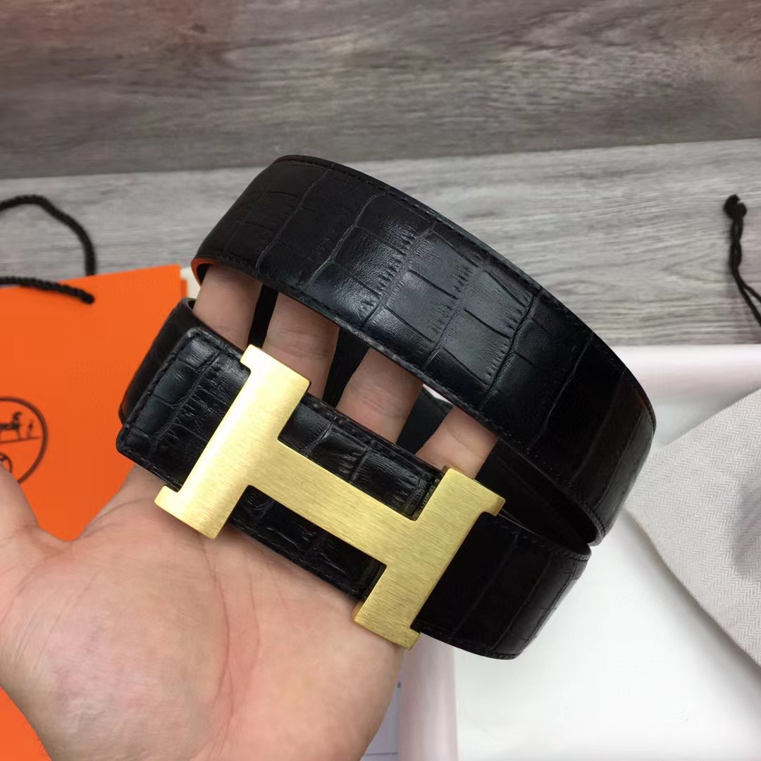 Hermes Black Leather Belt - EUR FASHION