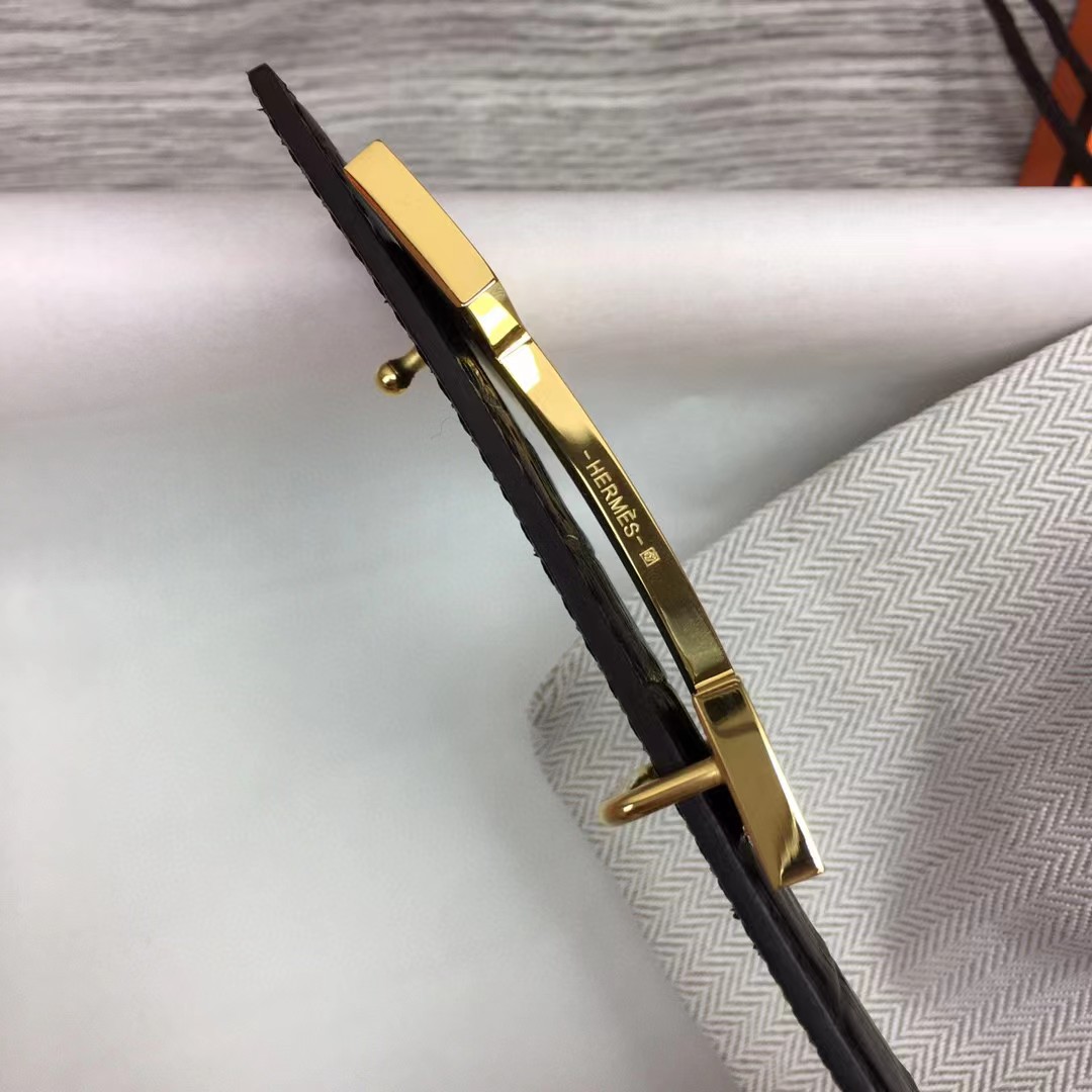 Hermes Black Leather Belt - EUR FASHION