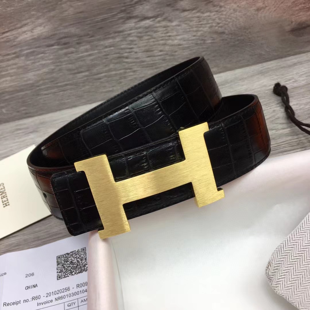 Hermes Black Leather Belt - EUR FASHION