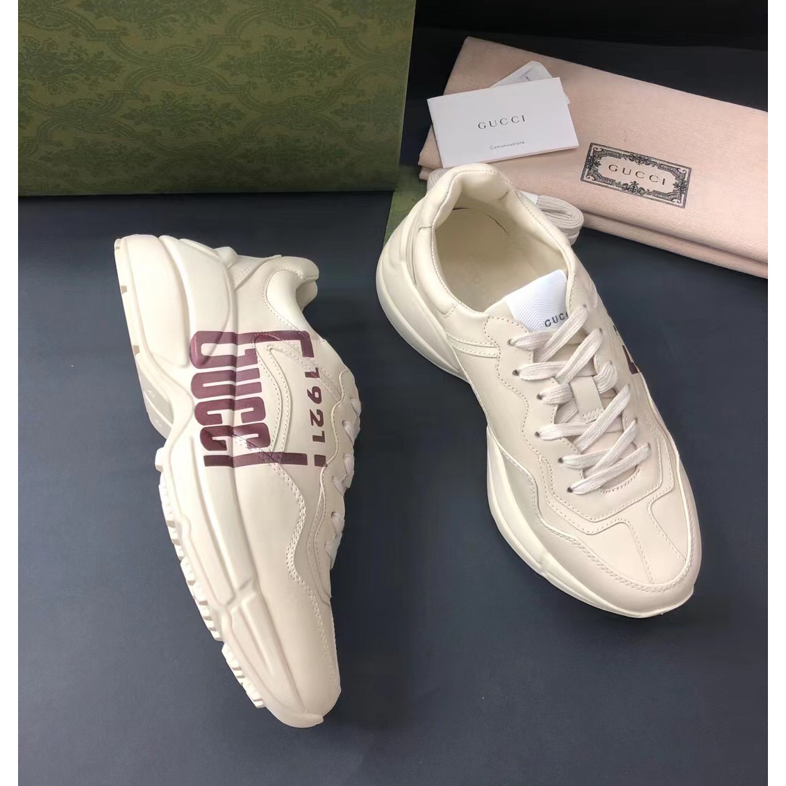 Gucci Men's Rhyton Sneaker In White - EUR FASHION