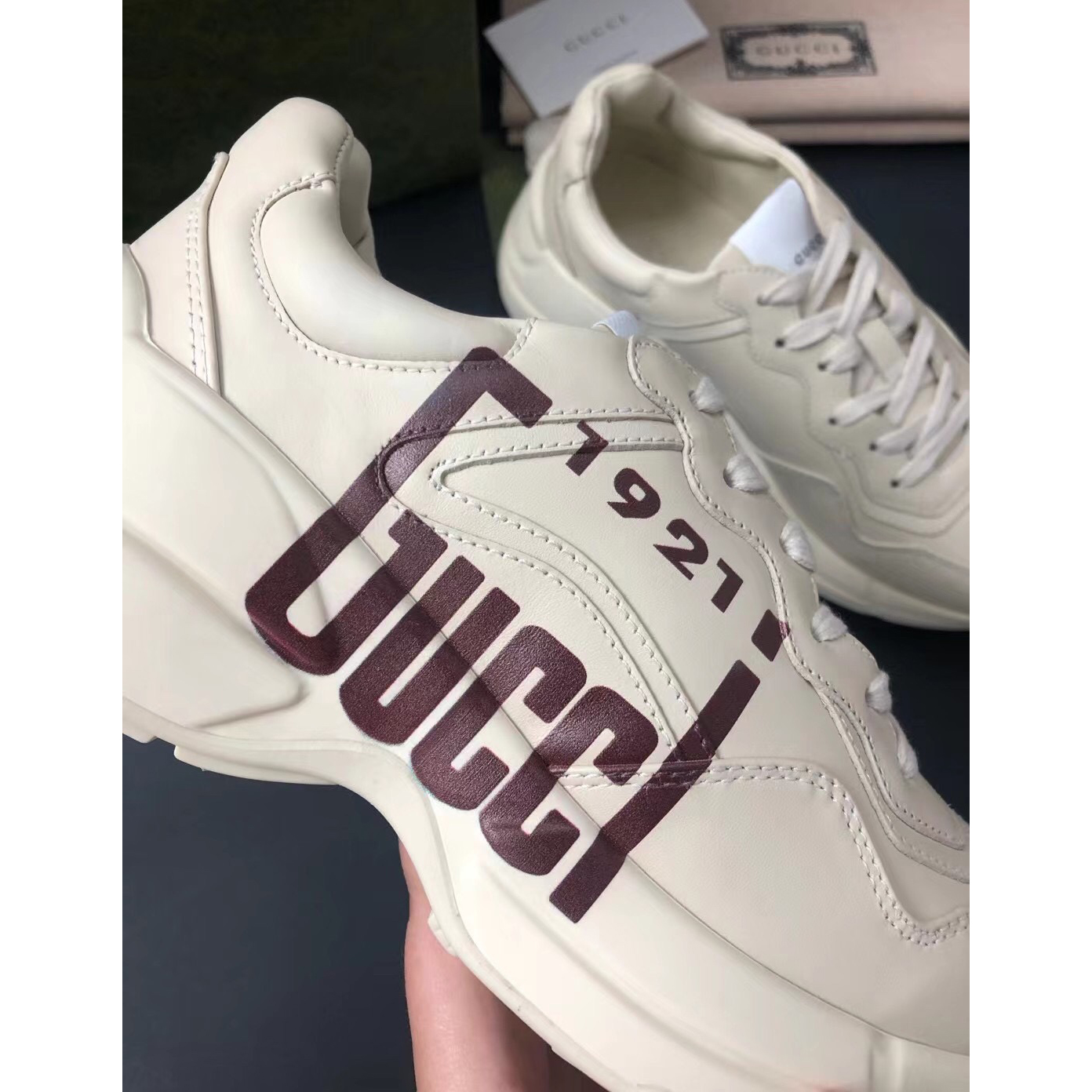 Gucci Men's Rhyton Sneaker In White - EUR FASHION