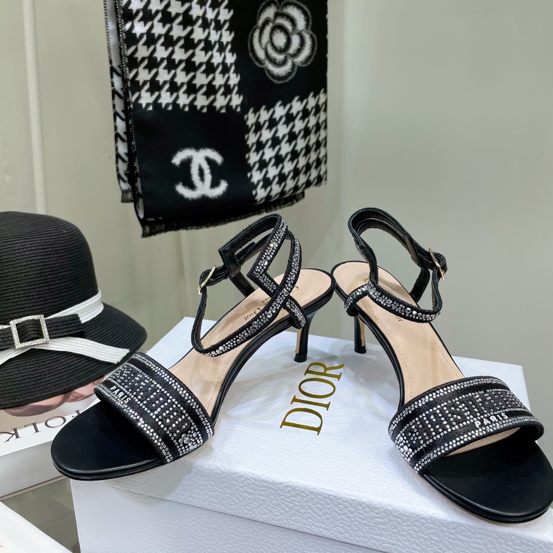 Dior Logo High Heeled Sandals(6.5CM) - EUR FASHION
