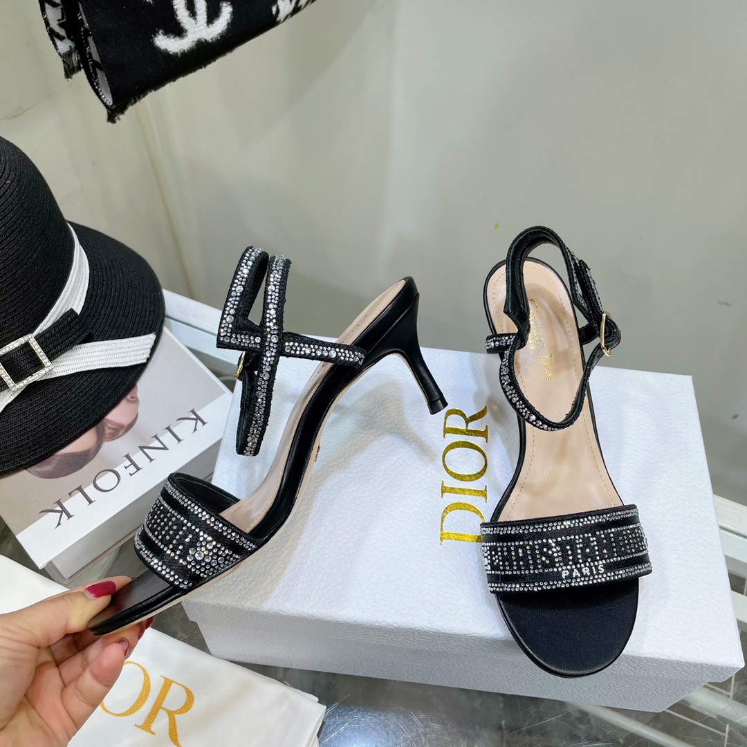 Dior Logo High Heeled Sandals(6.5CM) - EUR FASHION