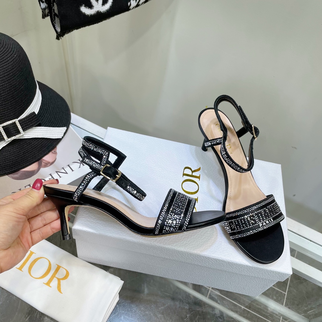 Dior Logo High Heeled Sandals(6.5CM) - EUR FASHION