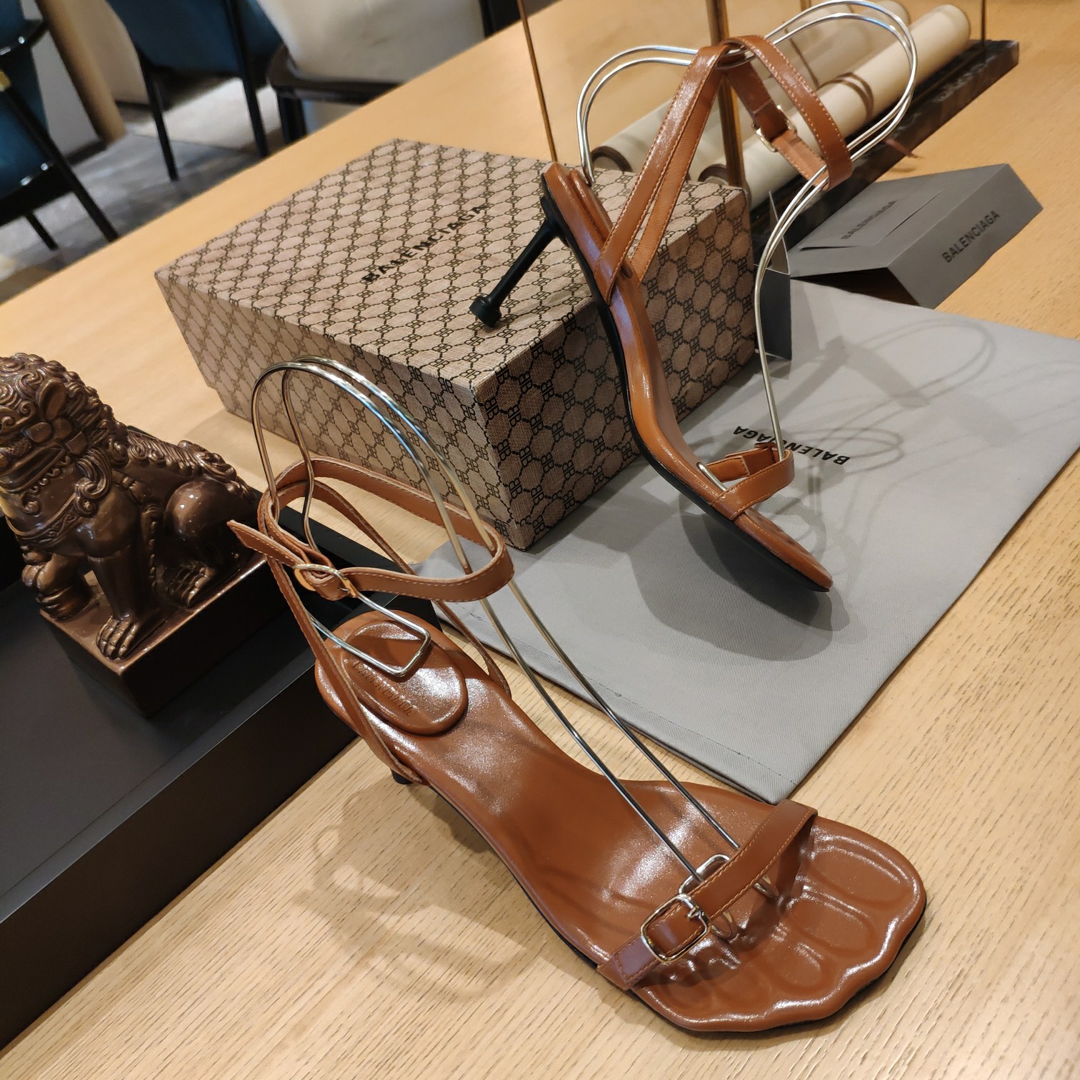 Balenciaga Logo High Heeled Sandals (7CM) - EUR FASHION