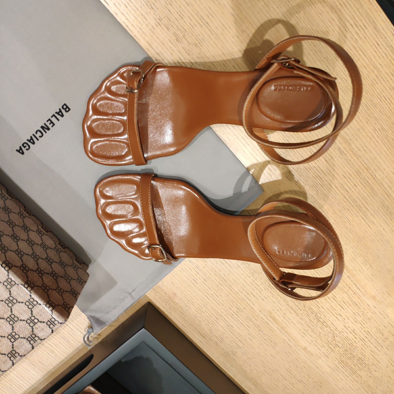 Balenciaga Logo High Heeled Sandals (7CM) - EUR FASHION