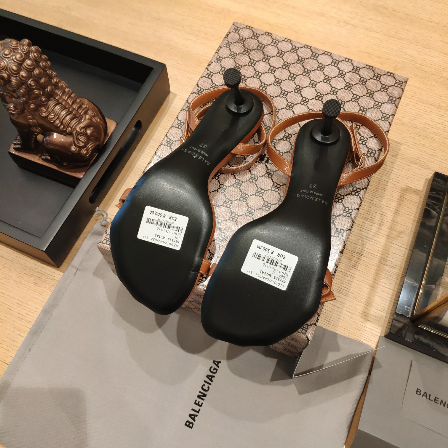 Balenciaga Logo High Heeled Sandals (7CM) - EUR FASHION
