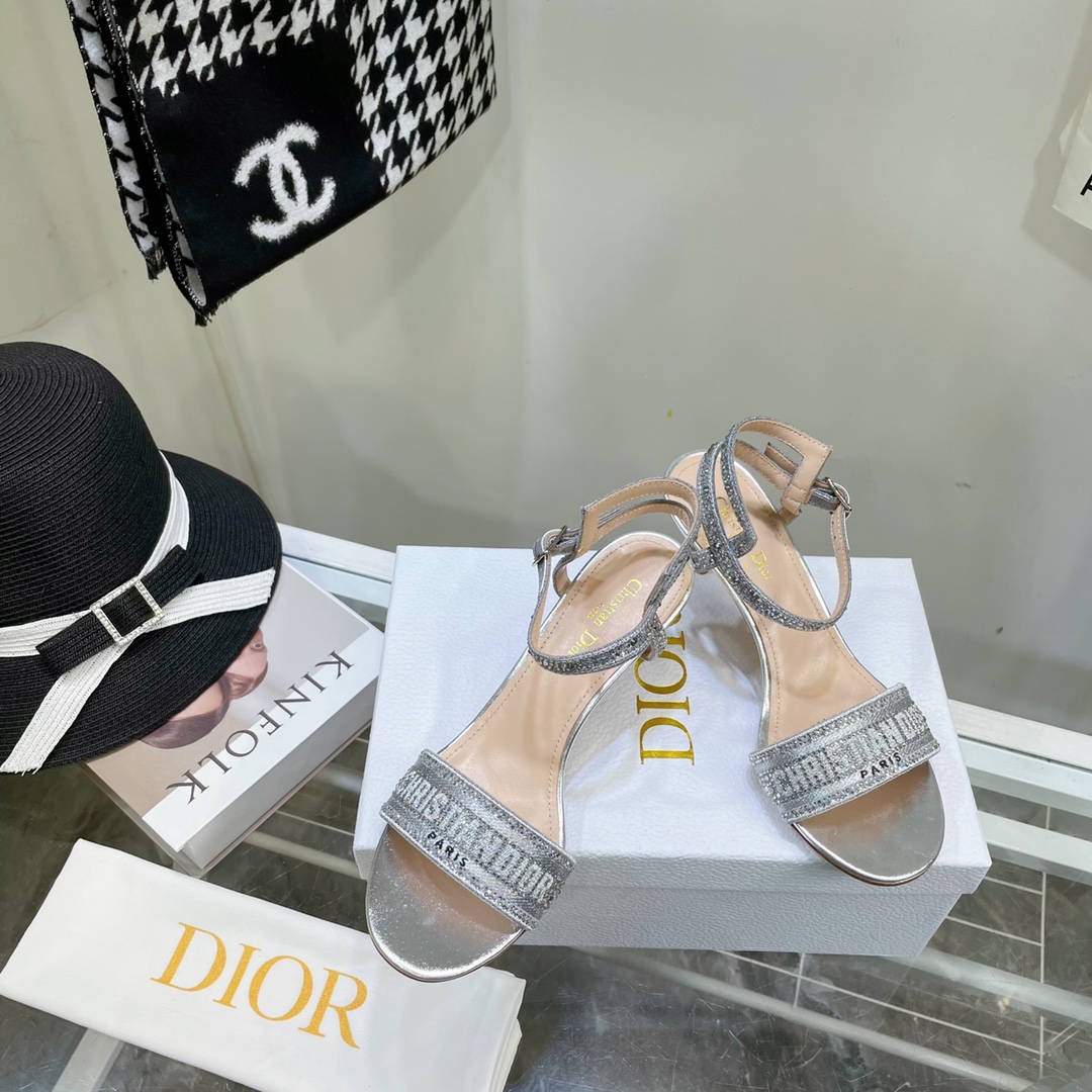 Dior Logo High Heeled Sandals(6.5CM) - EUR FASHION