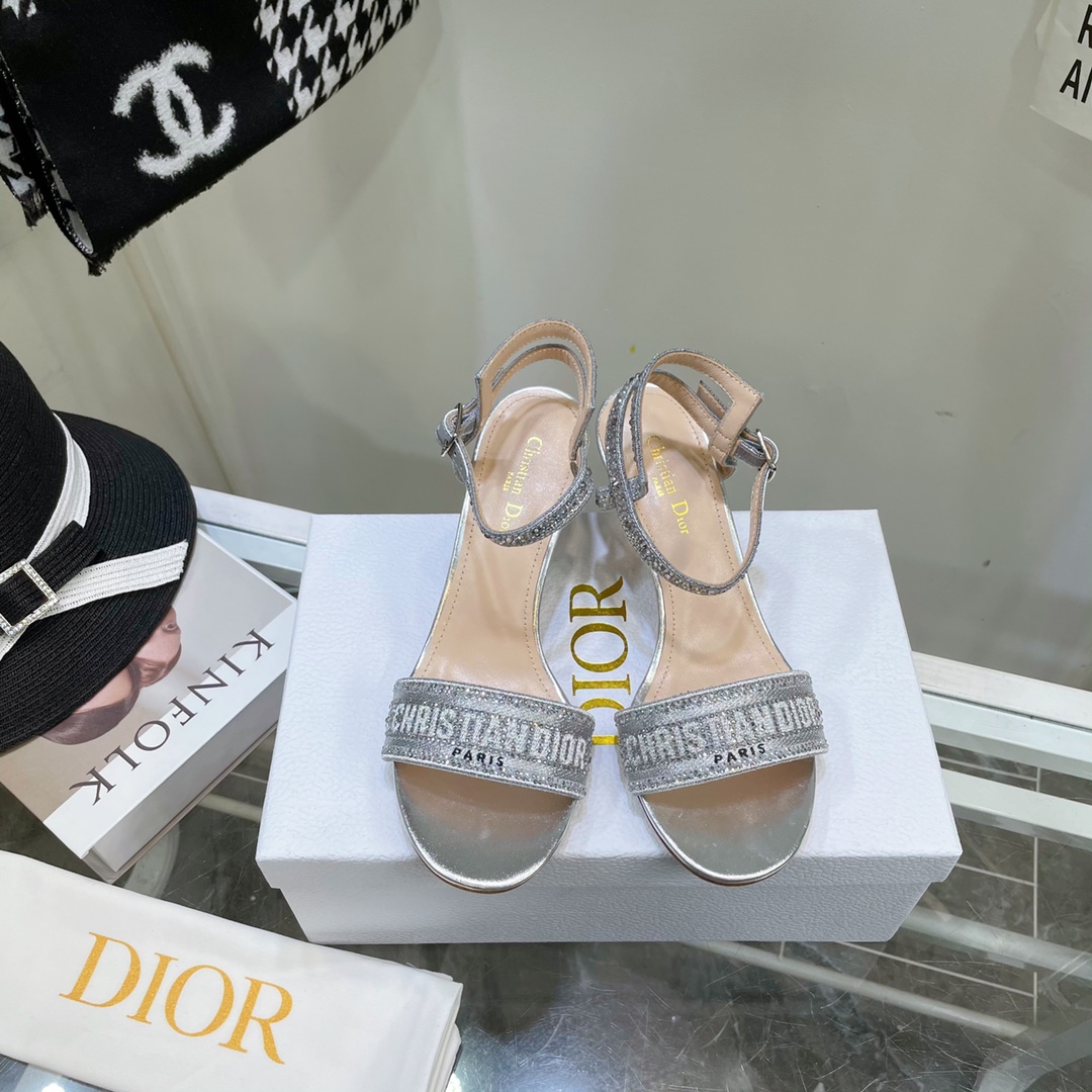 Dior Logo High Heeled Sandals(6.5CM) - EUR FASHION