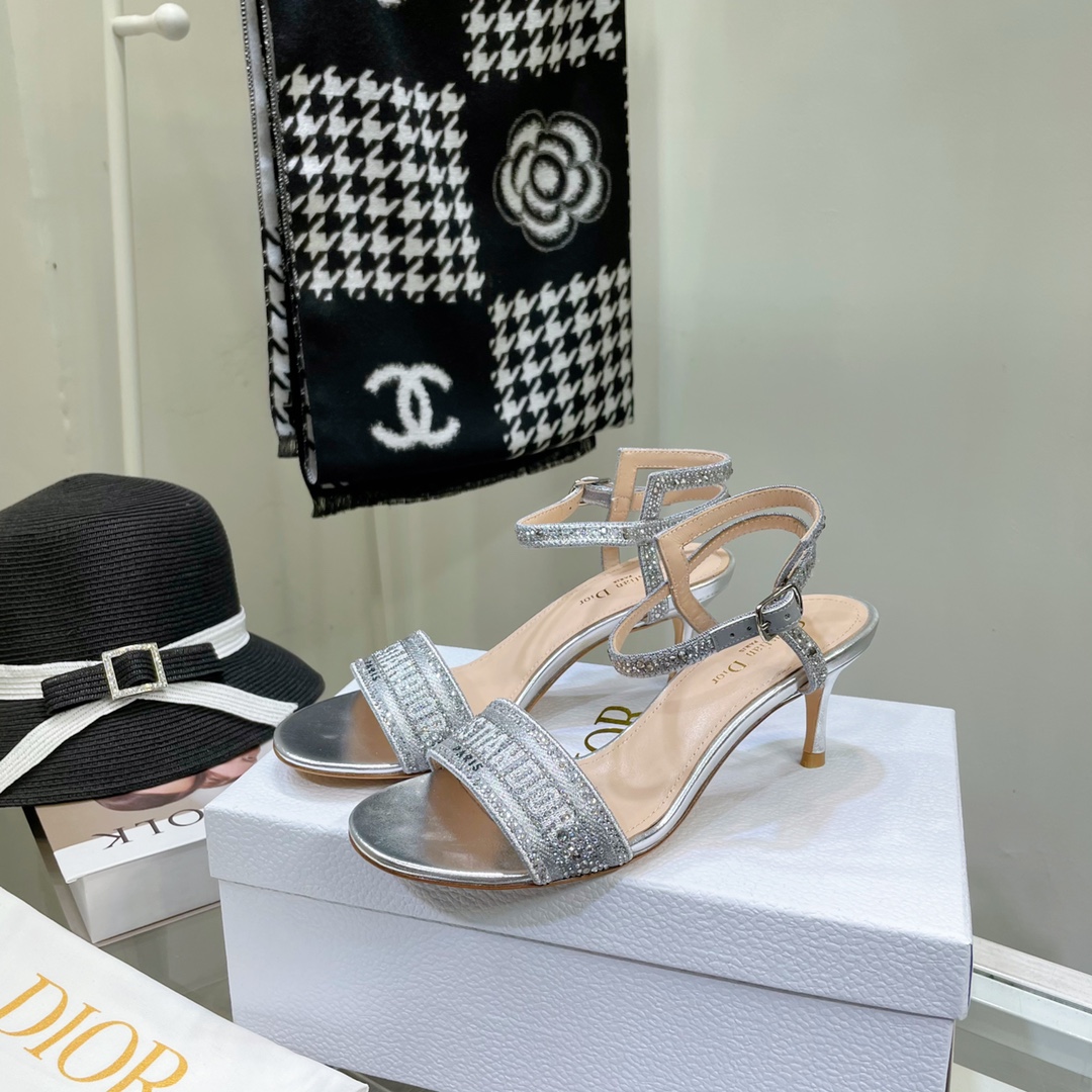 Dior Logo High Heeled Sandals(6.5CM) - EUR FASHION