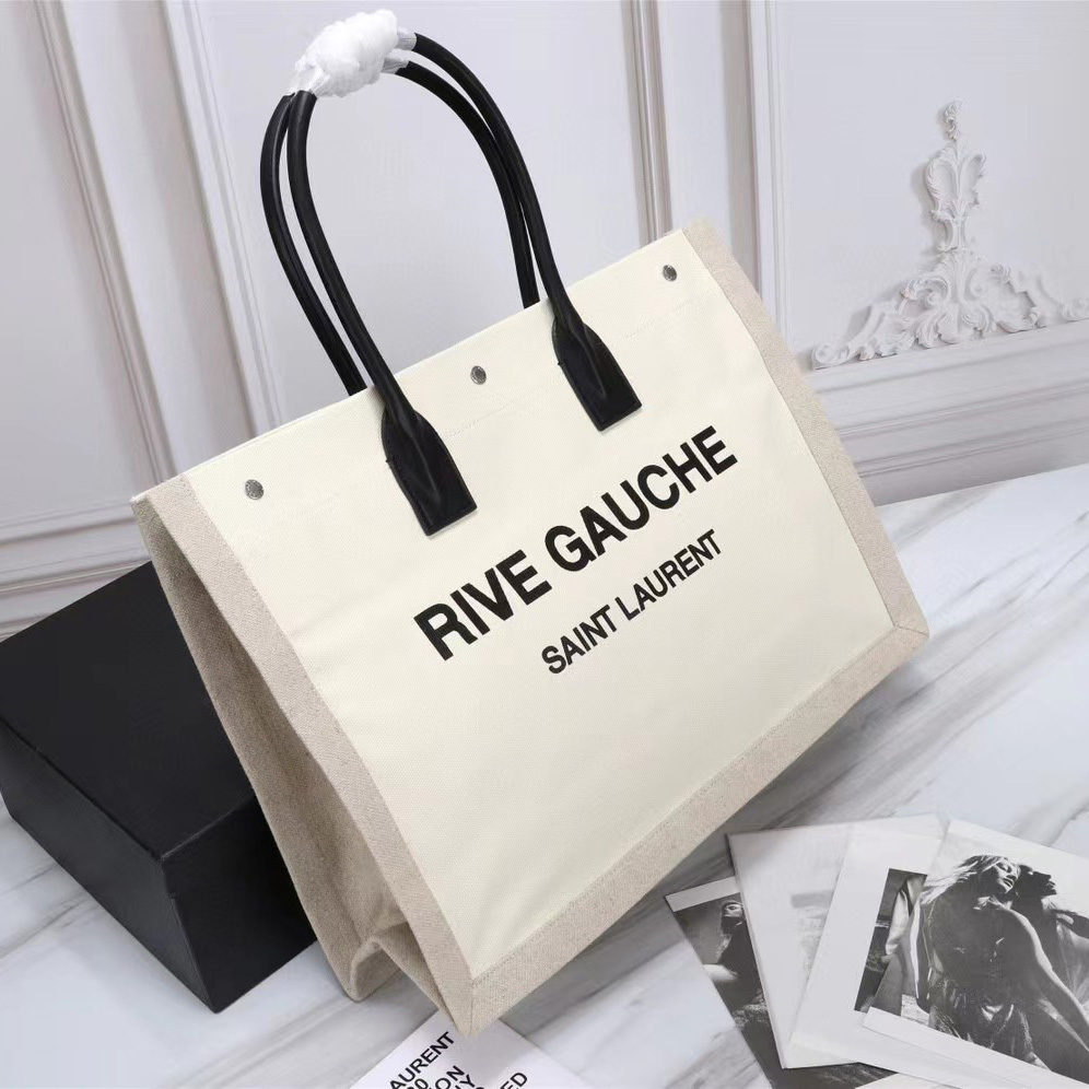 Saint Laurent Rive Gauche Canvas Tote(48-36-16cm) - EUR FASHION