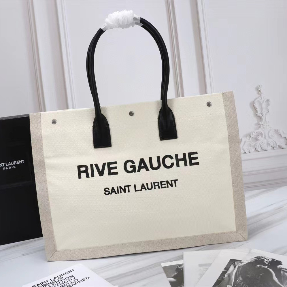 Saint Laurent Rive Gauche Canvas Tote(48-36-16cm) - EUR FASHION
