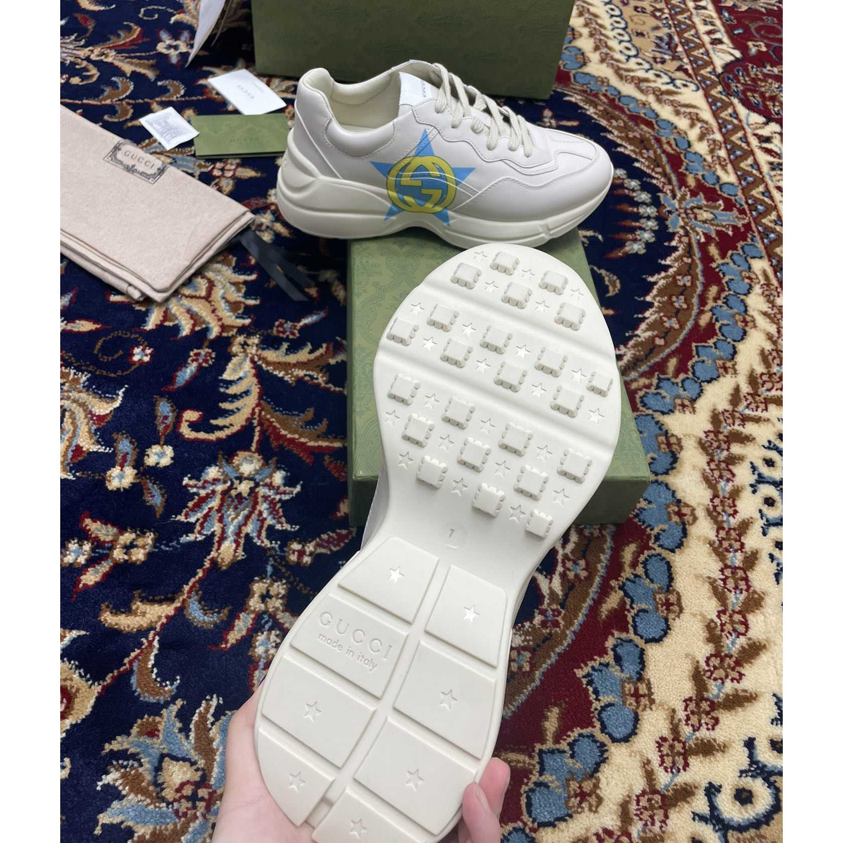 Gucci Men's Rhyton Star Print Sneakers - EUR FASHION