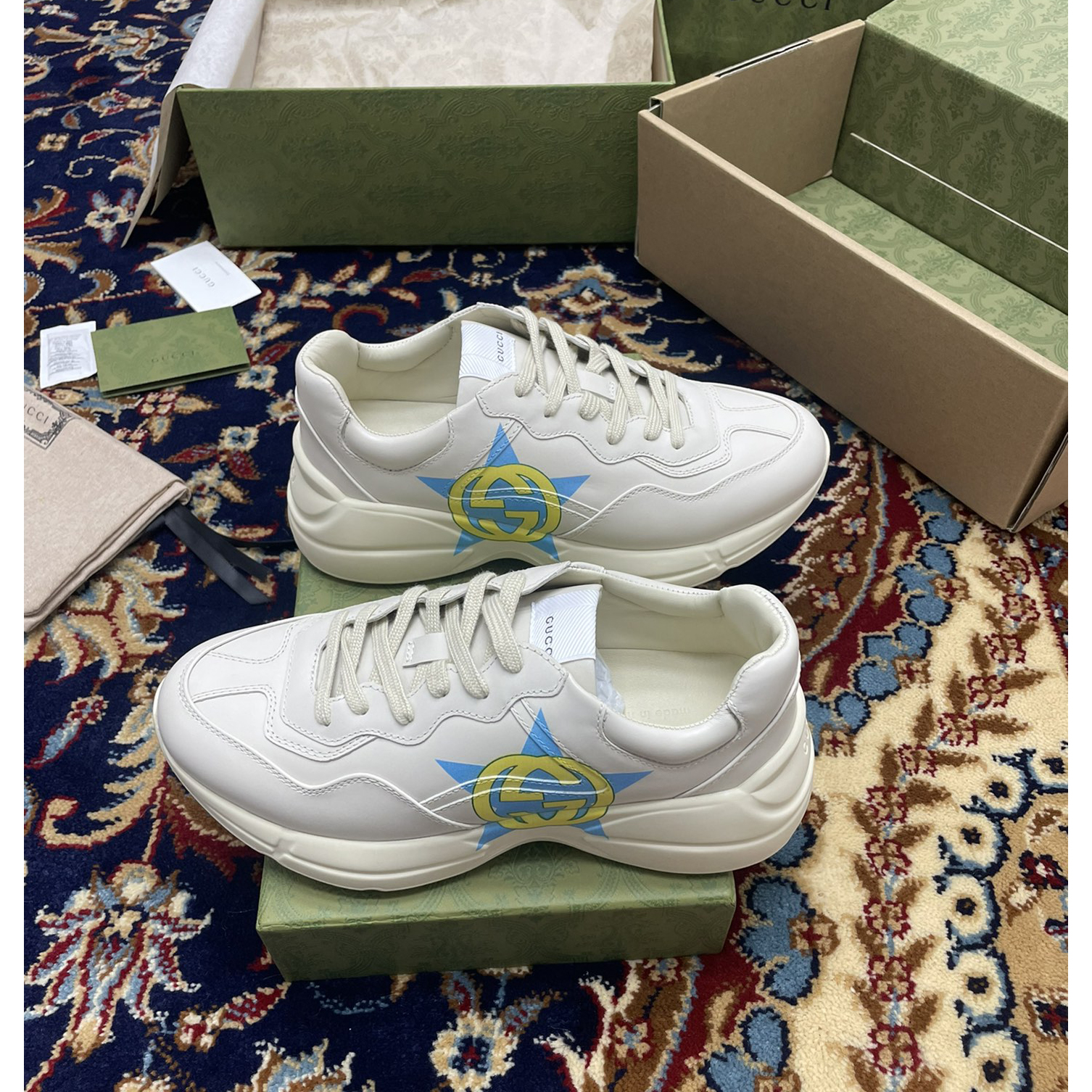 Gucci Men's Rhyton Star Print Sneakers - EUR FASHION