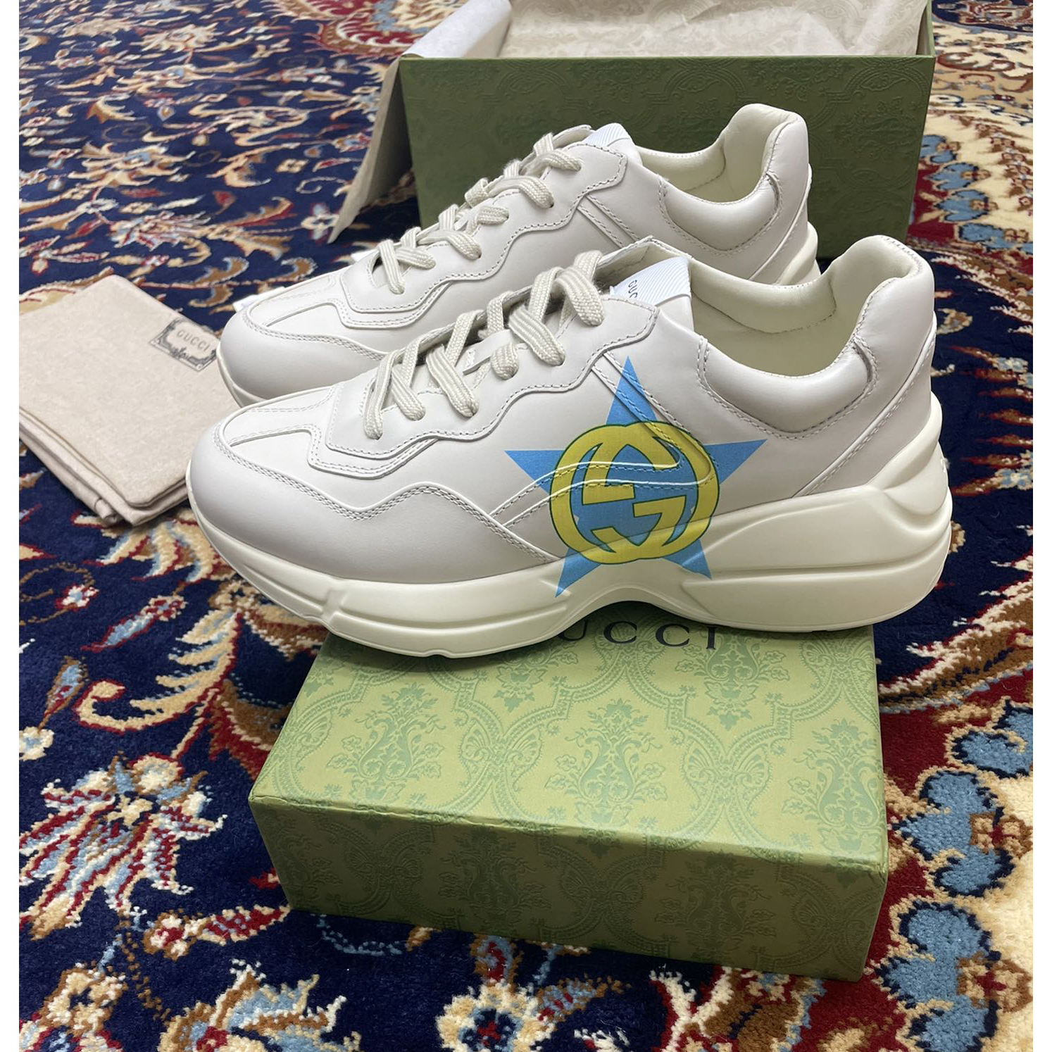 Gucci Men's Rhyton Star Print Sneakers - EUR FASHION