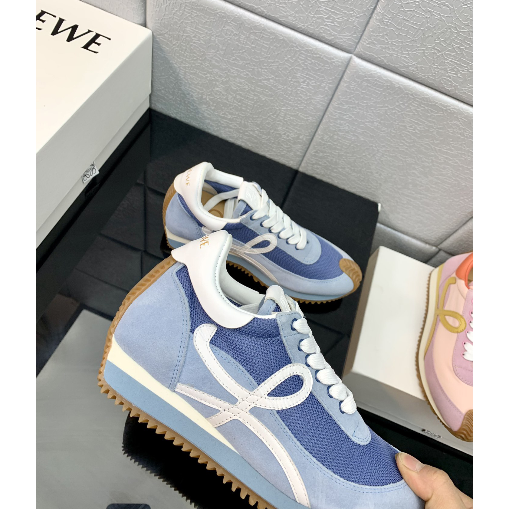 Loewe Flow Runner In Technical Mesh And Suede - EUR FASHION