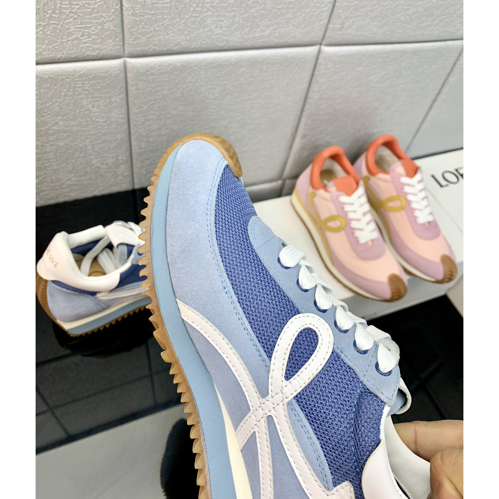 Loewe Flow Runner In Technical Mesh And Suede - EUR FASHION