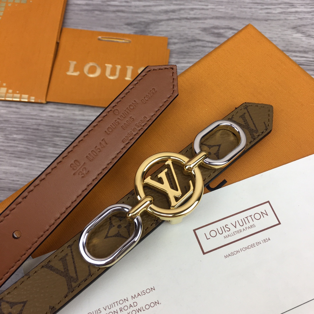 Louis Vuitton Squared LV 20mm Belt - EUR FASHION