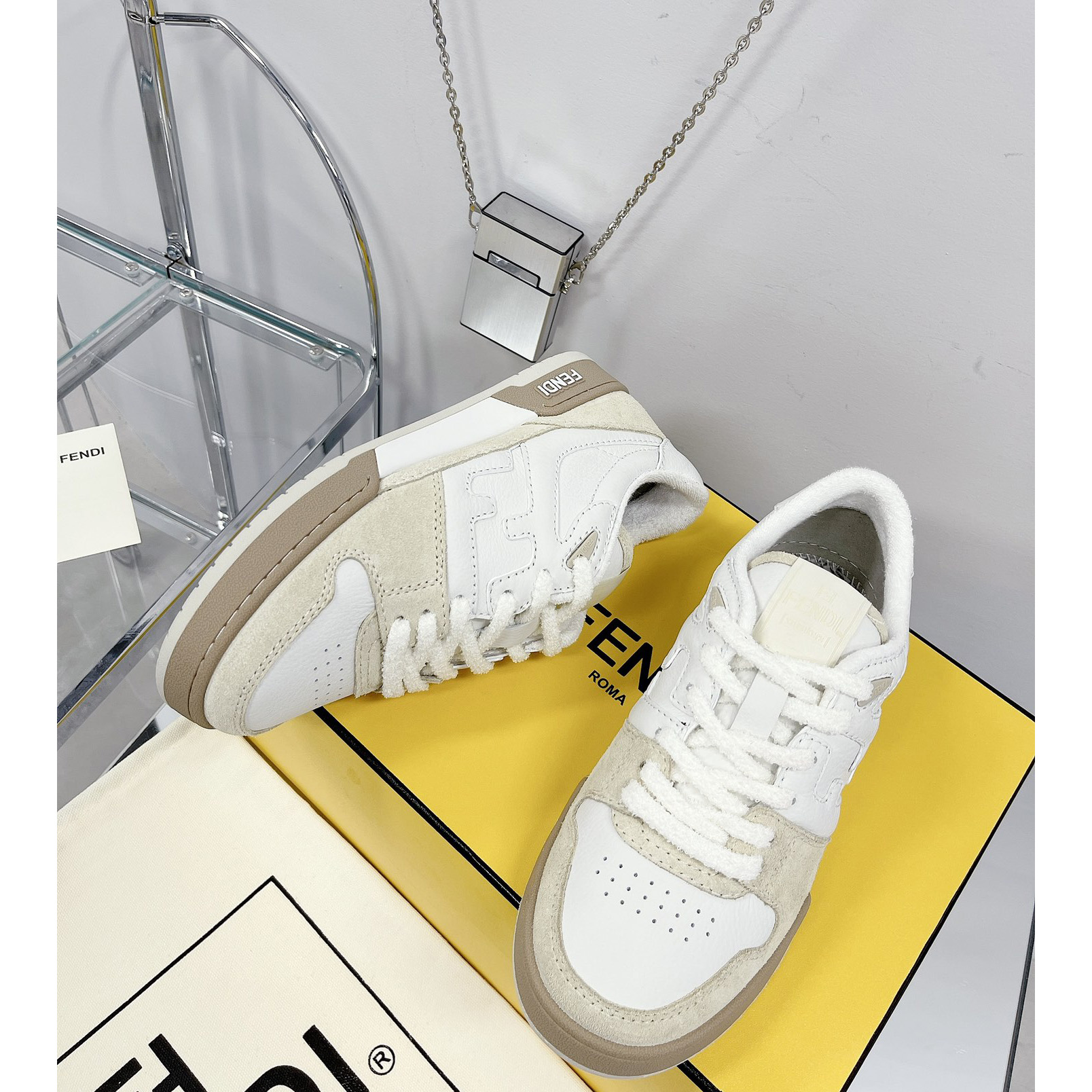 Fendi Match White Suede Low Tops Sneaker(Upon UK size) - EUR FASHION