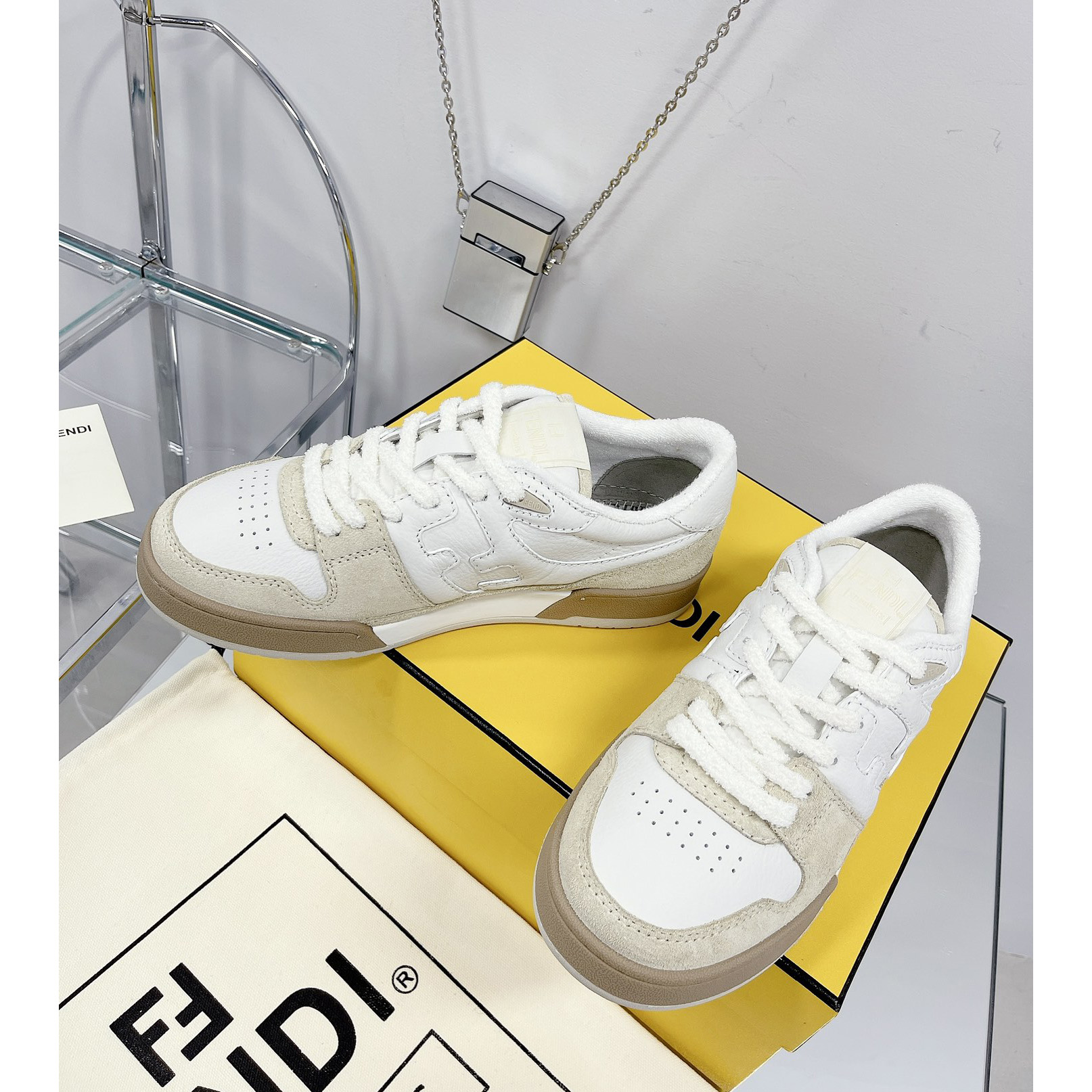 Fendi Match White Suede Low Tops Sneaker(Upon UK size) - EUR FASHION