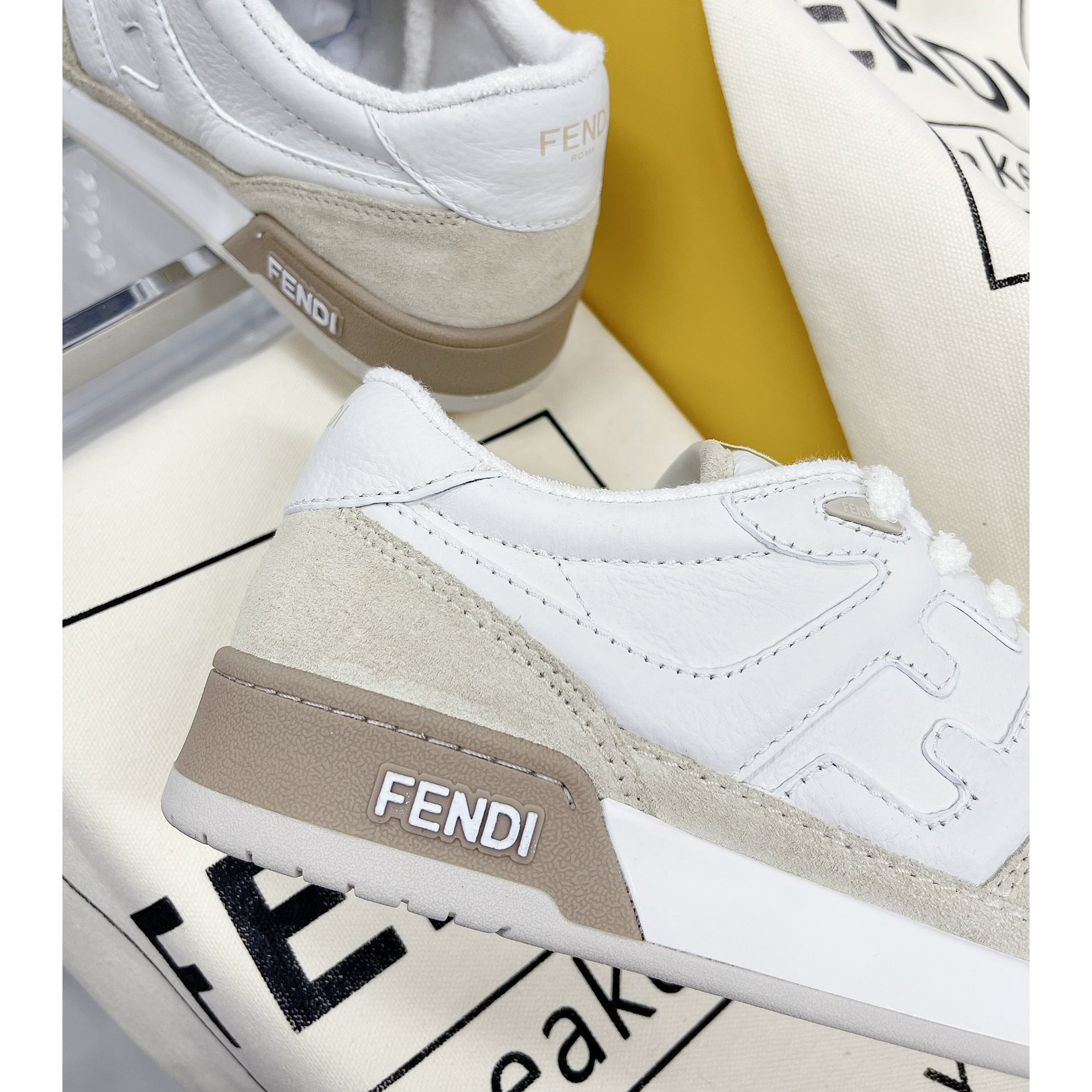 Fendi Match White Suede Low Tops Sneaker(Upon UK size) - EUR FASHION