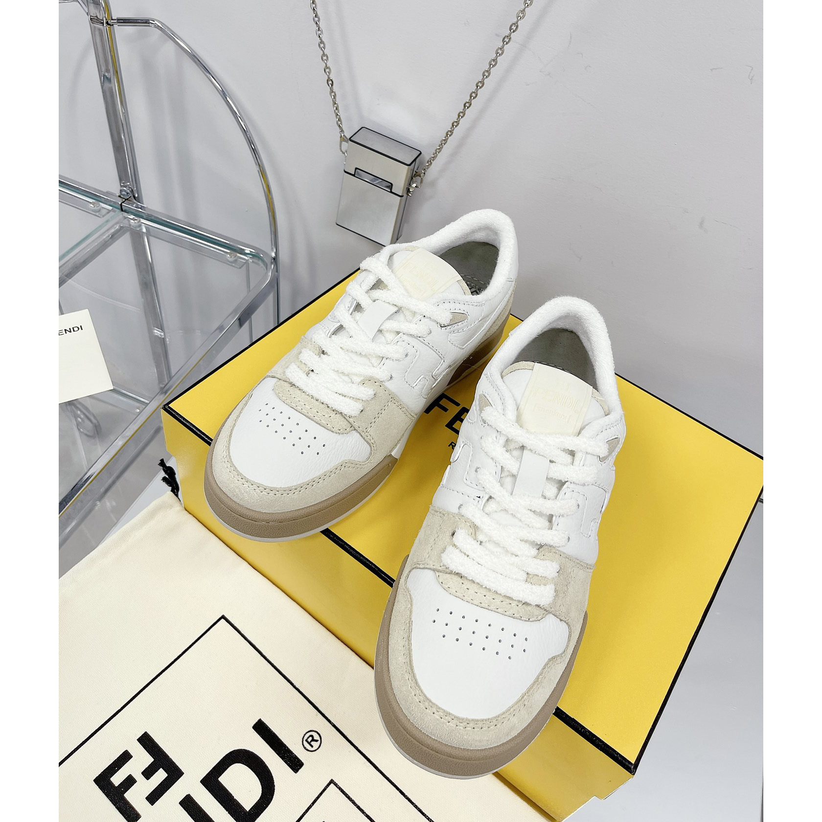 Fendi Match White Suede Low Tops Sneaker(Upon UK size) - EUR FASHION