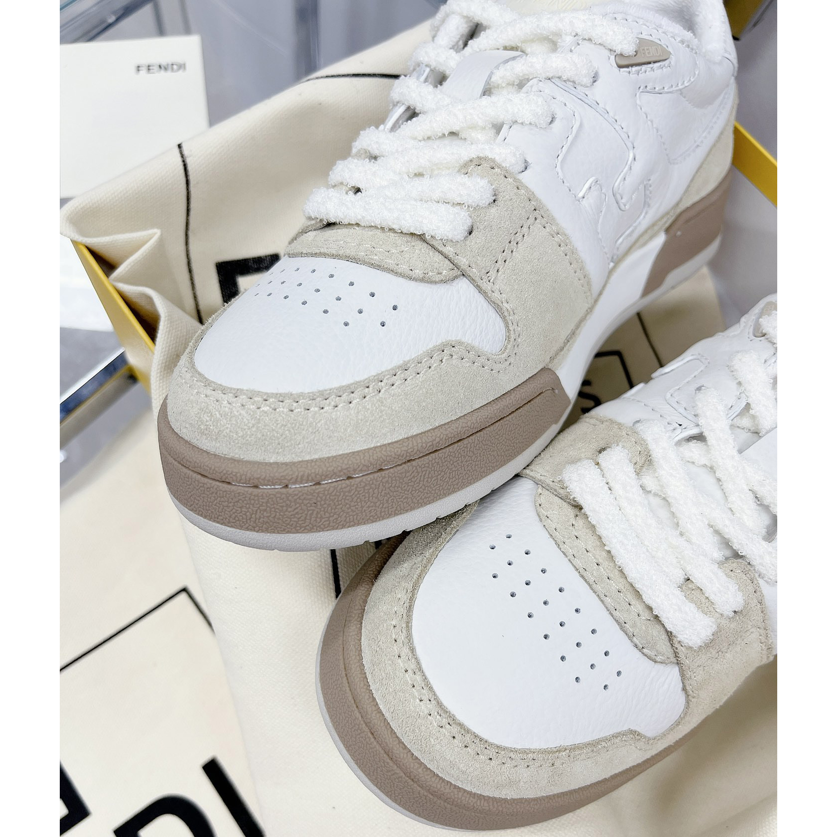 Fendi Match White Suede Low Tops Sneaker(Upon UK size) - EUR FASHION