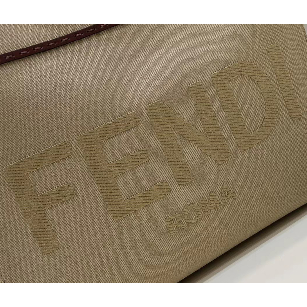 Fendi Sunshine Medium Beige Canvas Bag(35-31-17cm) - EUR FASHION