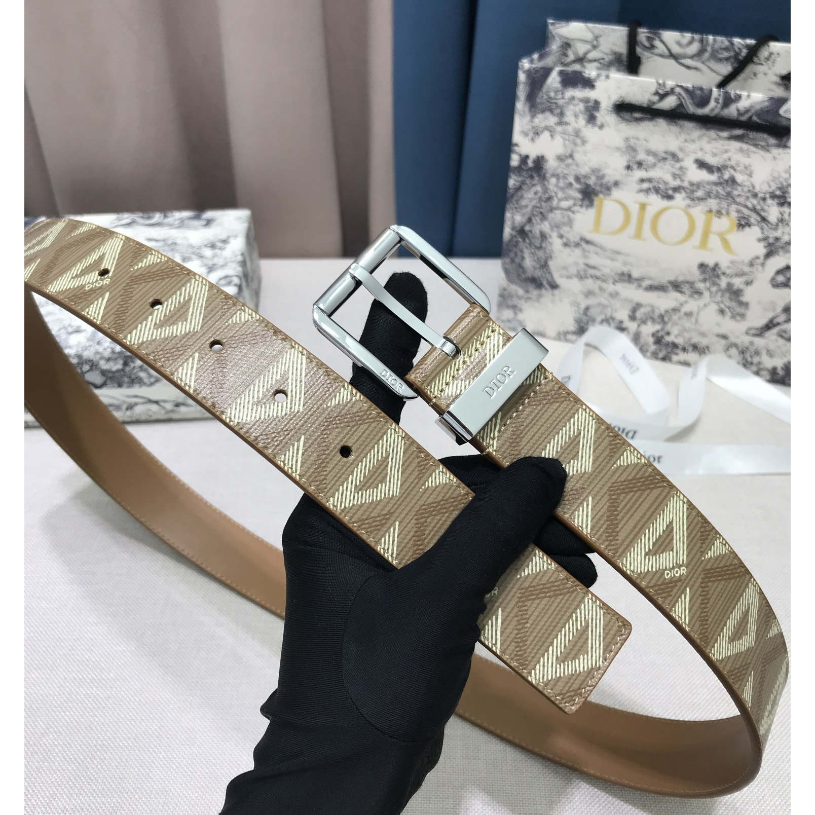 Dior CD Diamond Print  40mm Belt  - EUR FASHION