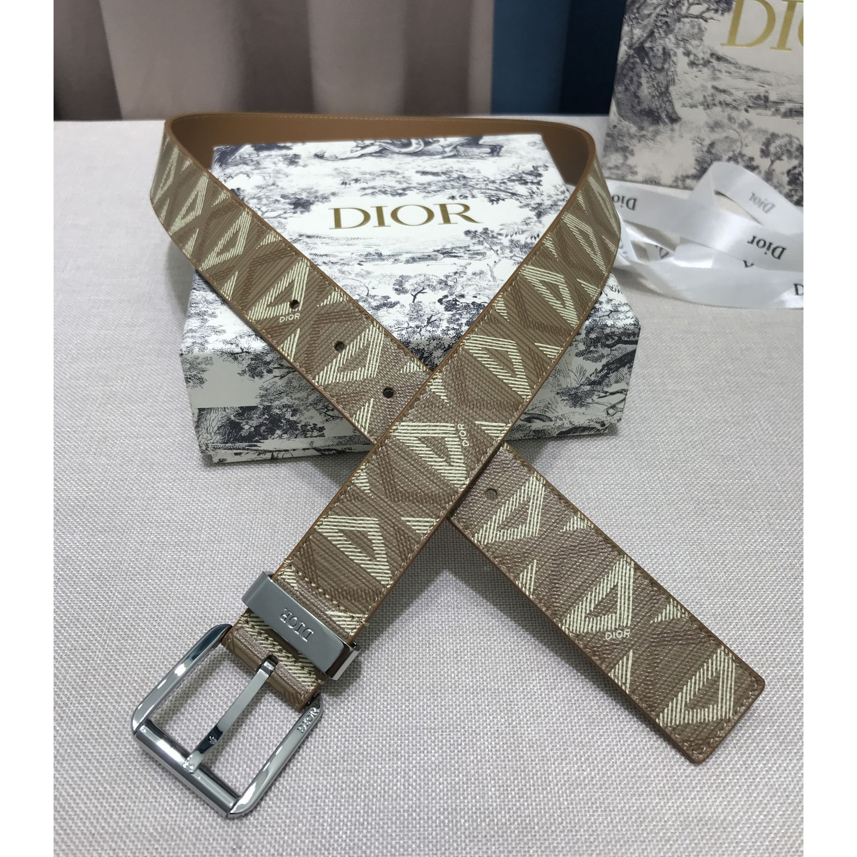 Dior CD Diamond Print  40mm Belt  - EUR FASHION