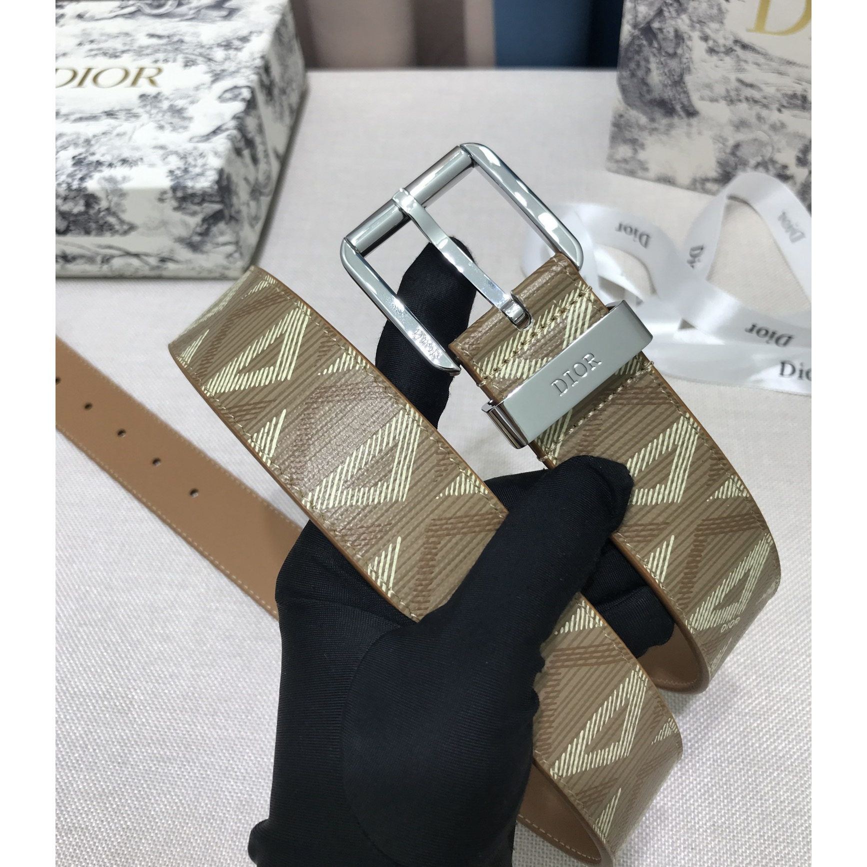 Dior CD Diamond Print  40mm Belt  - EUR FASHION