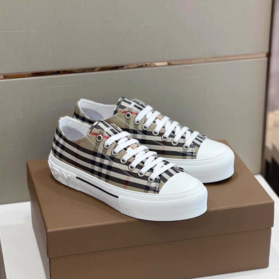 Burberry Check Cotton Sneakers - EUR FASHION