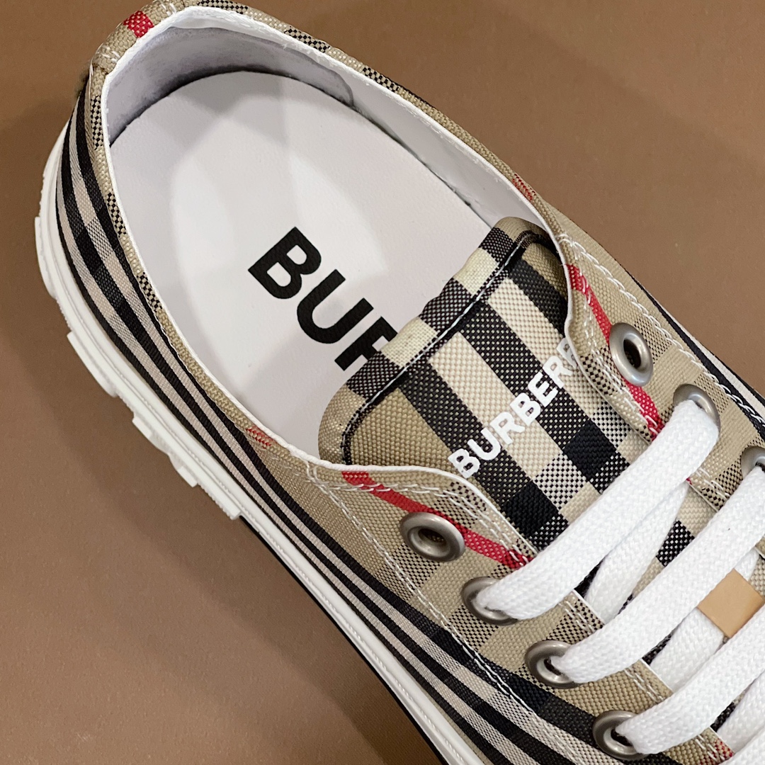 Burberry Check Cotton Sneakers - EUR FASHION