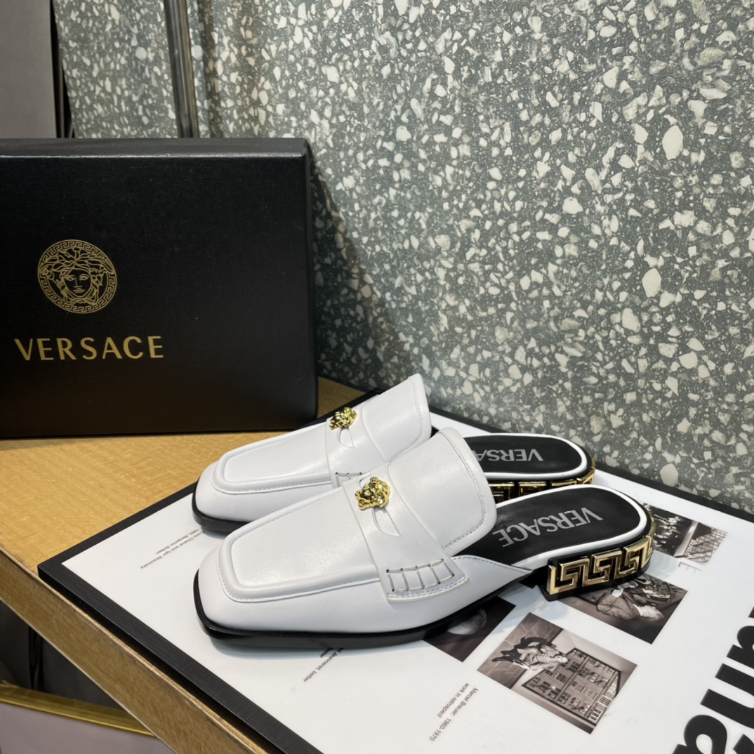 Versace La Medusa Loafer Mules - EUR FASHION
