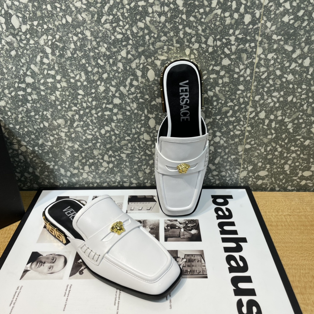 Versace La Medusa Loafer Mules - EUR FASHION