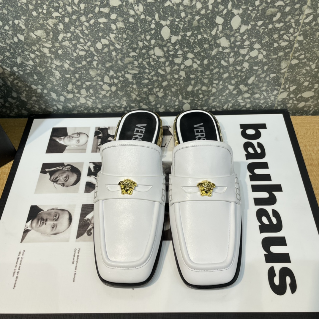 Versace La Medusa Loafer Mules - EUR FASHION