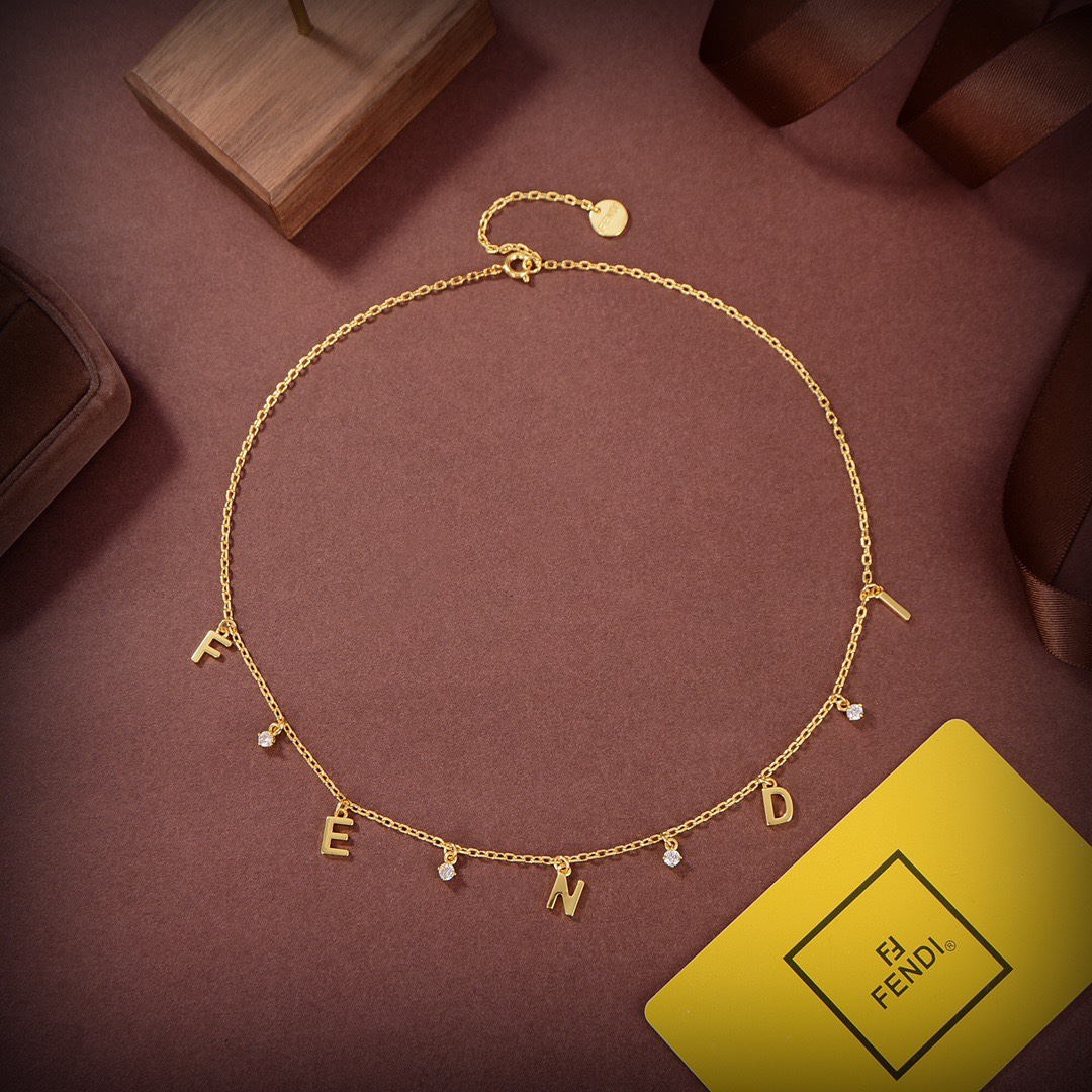 Fendi Signature Gold-Coloured Necklace - EUR FASHION