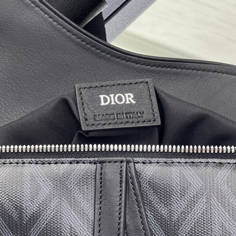 Dior Black CD Diamond Canvas And Smooth Calfskin Saddle Bag(26-19-4.5cm) 1ADPO093 - EUR FASHION