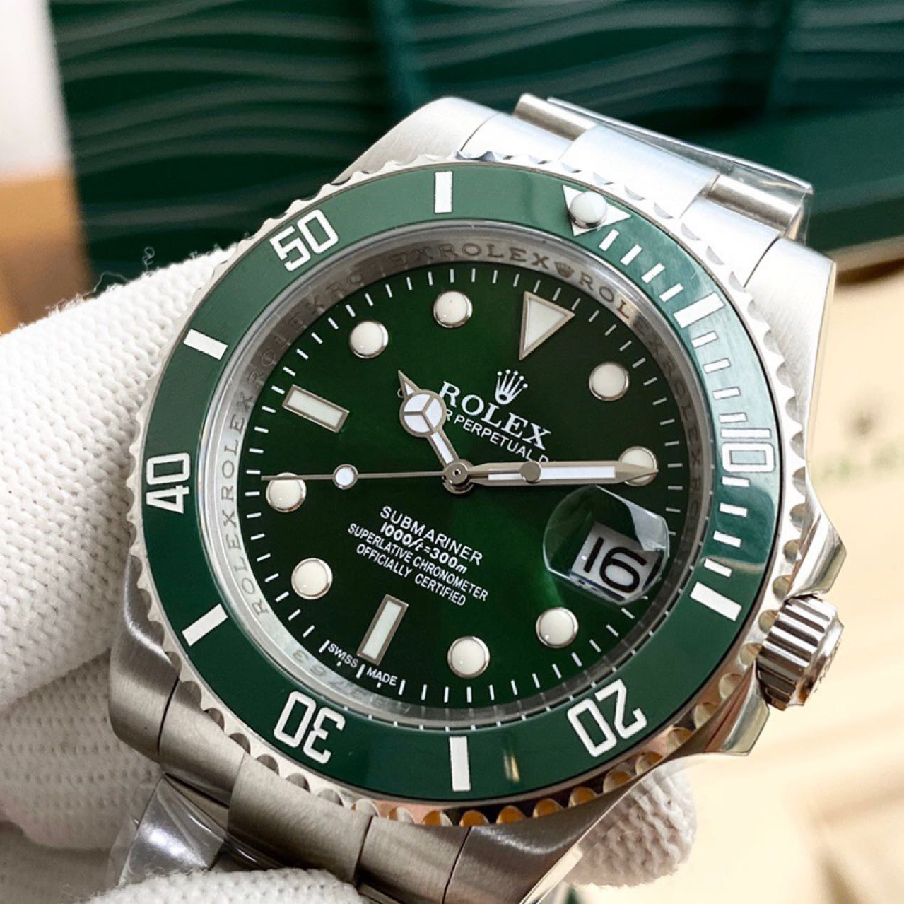 Rolex High Quality Oyster Perpetua Dark Green Dial Watch - EUR FASHION
