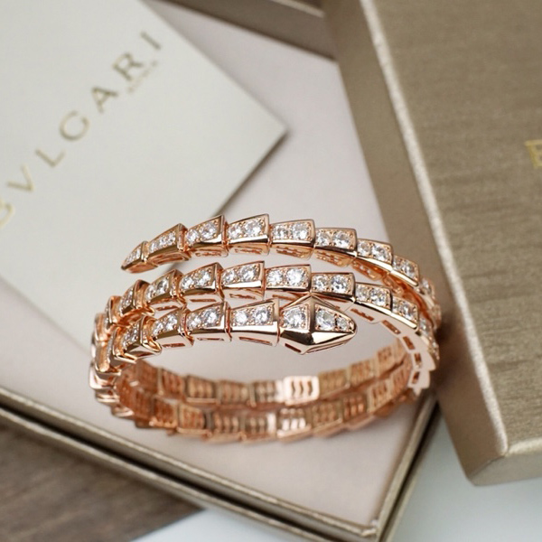 Bvlgari Serpenti Viper Two-Coil 18 Kt Rose Gold Bracelet - EUR FASHION