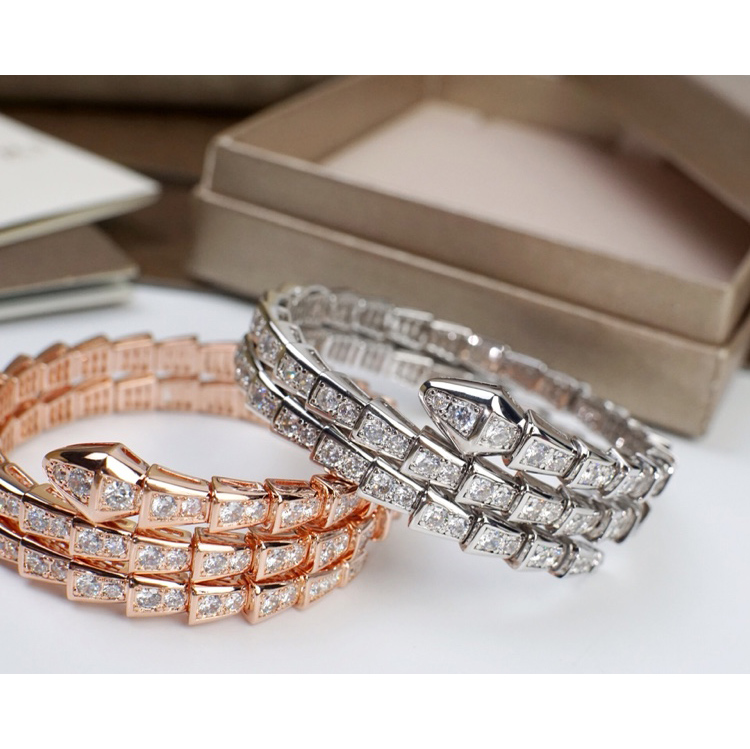 Bvlgari Serpenti Viper Two-Coil 18 Kt Rose Gold Bracelet - EUR FASHION