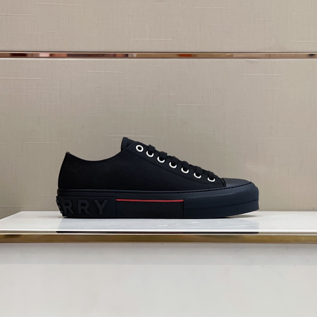 Burberry Logo Detail Cotton Sneakers - EUR FASHION