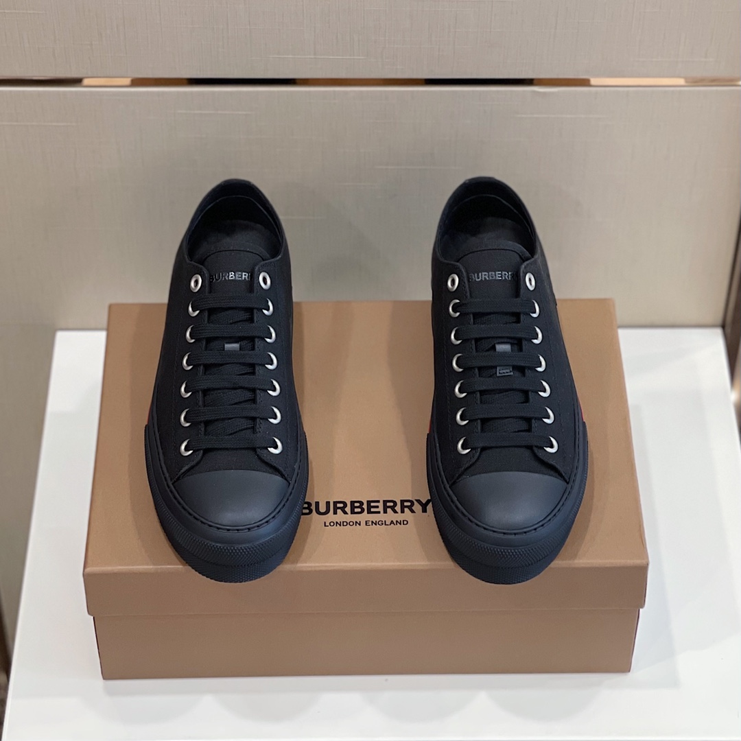 Burberry Logo Detail Cotton Sneakers - EUR FASHION