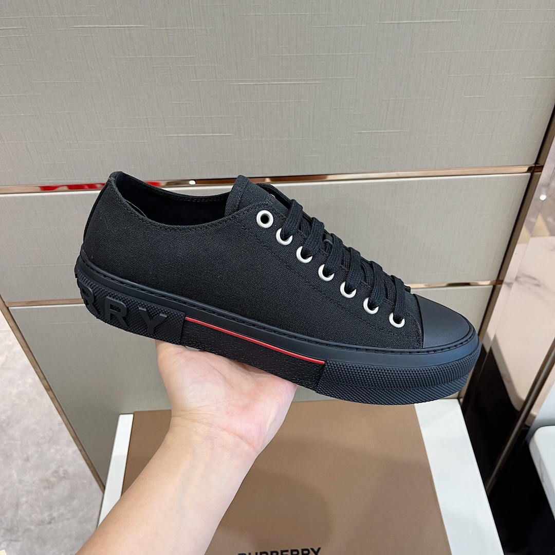 Burberry Logo Detail Cotton Sneakers - EUR FASHION