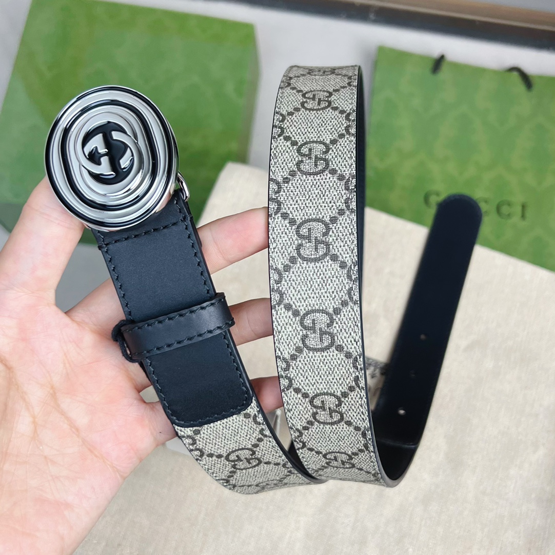 Gucci  Belt With Interlocking G Oval Buckle - EUR FASHION