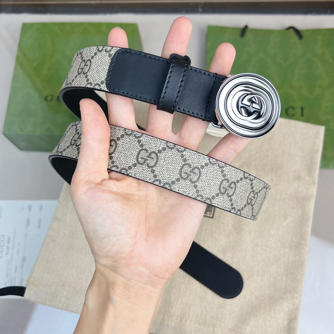 Gucci  Belt With Interlocking G Oval Buckle - EUR FASHION