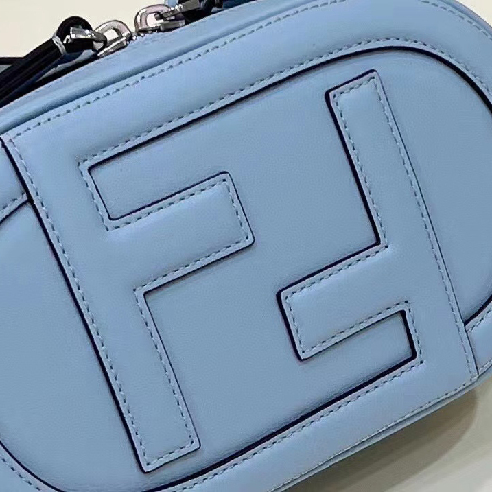 Fendi O’Lock Mini Camera Case Light Blue Leather Mini Bag(21-8-13CM) - EUR FASHION