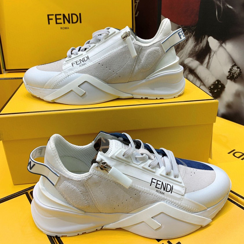 Fendi Flow Beige Suede Low-Tops Sneakers - EUR FASHION