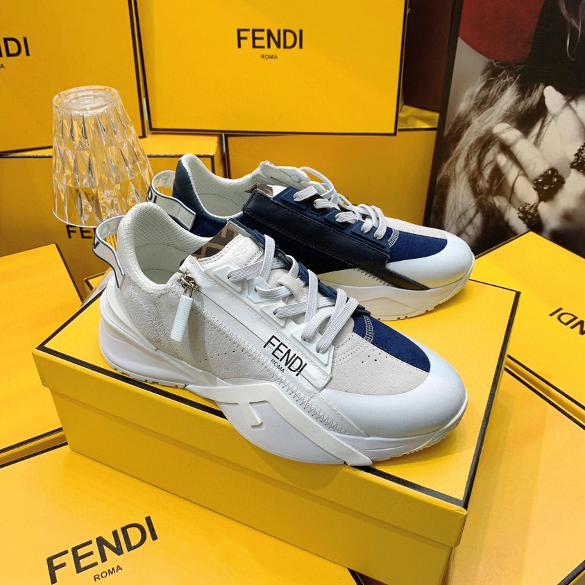 Fendi Flow Beige Suede Low-Tops Sneakers - EUR FASHION